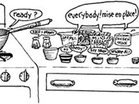 요리 준비에 미장스(Mise en Place) 접근 방식 사용