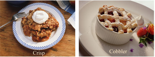 과일 코블러와 크리스피는 무엇입니까?