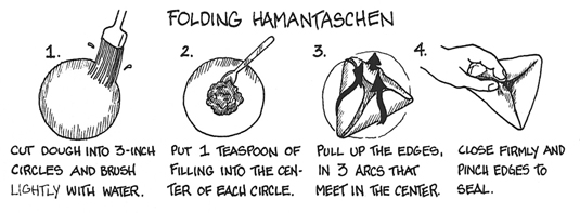 푸림 간식: 양귀비 씨앗 Hamantaschen