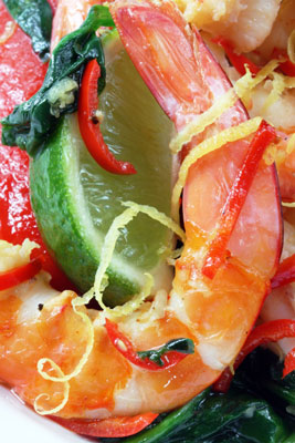 멕시코 해산물 요리법: 마늘 목욕 새우