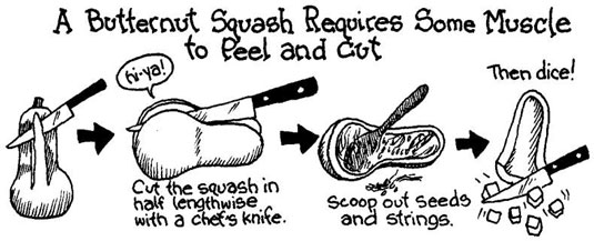 딱딱한 야채를 반으로 자르는 방법